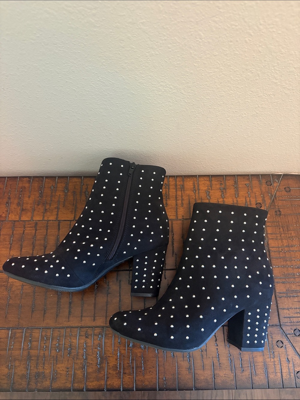 Worthington Black Studded Ankle Booties - Picture 5 of 9
